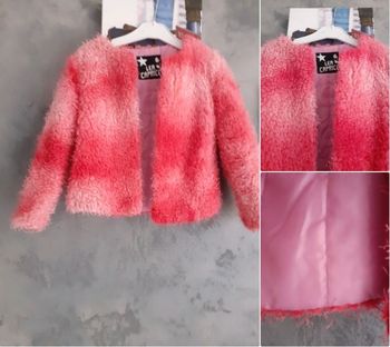 Adorable veste dégradé de rose en "bouclettes "