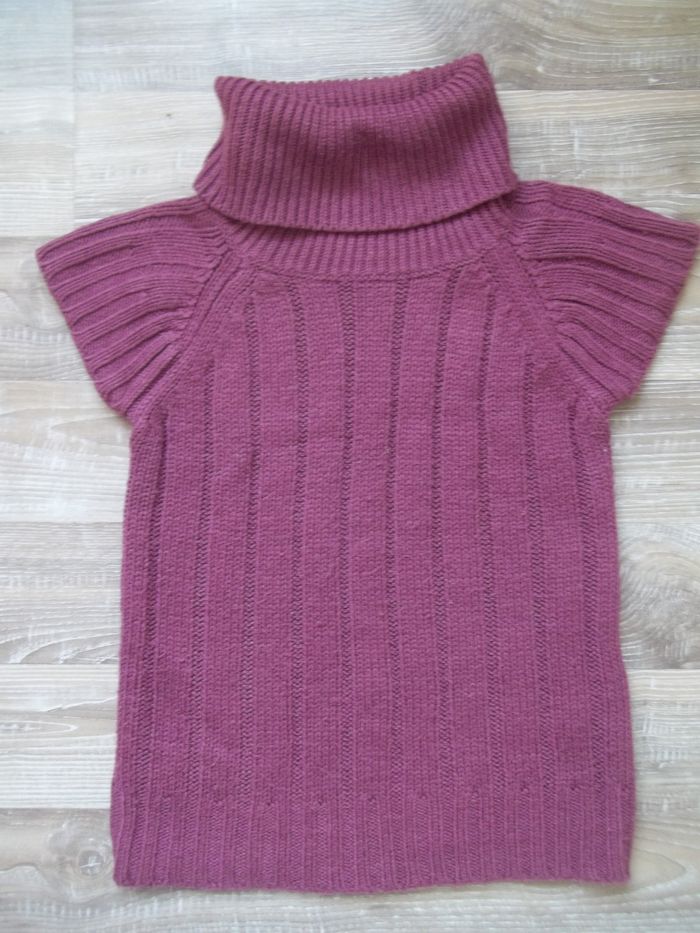Pull sans manche col roulé violine Tex Kids 7/8 ans