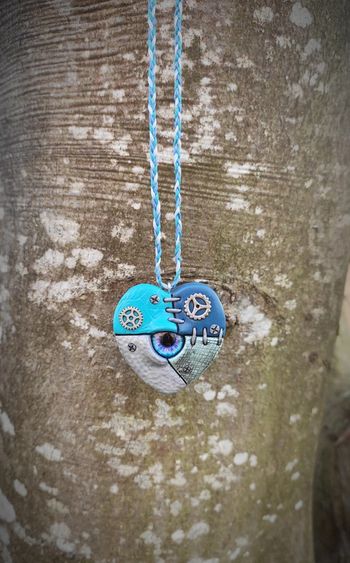 Collier coeur steampunk