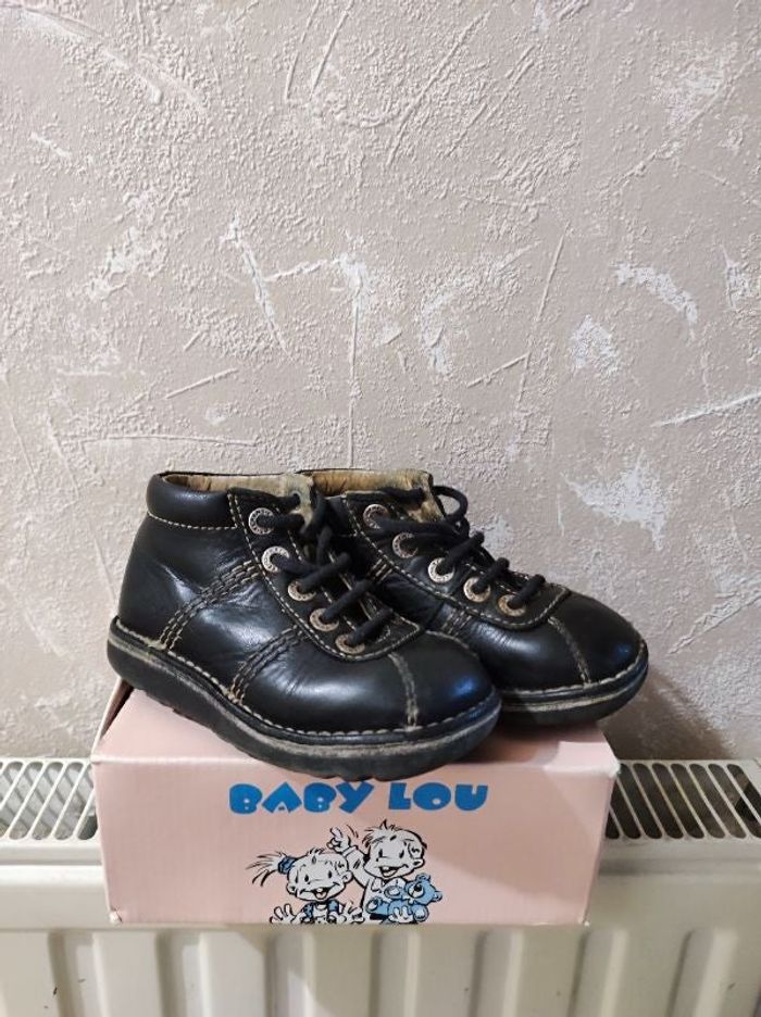 Chaussures Kickers mixtes noir/bleu marine en cuir, pointure 25