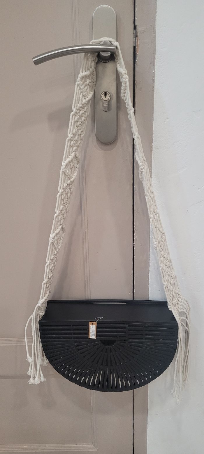 Sac demi lune bambou et macramé Neuf - photo numéro 2