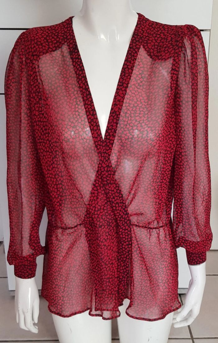 Blouse péplum transparente vintage