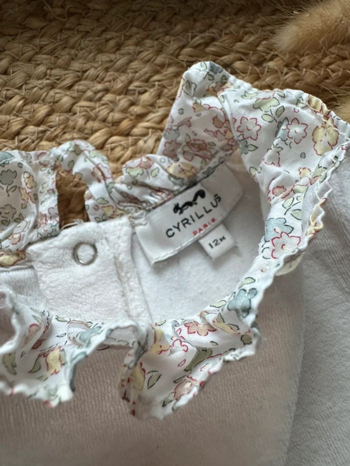 Pyjama velours col liberty Cyrillus 12m - photo numéro 2