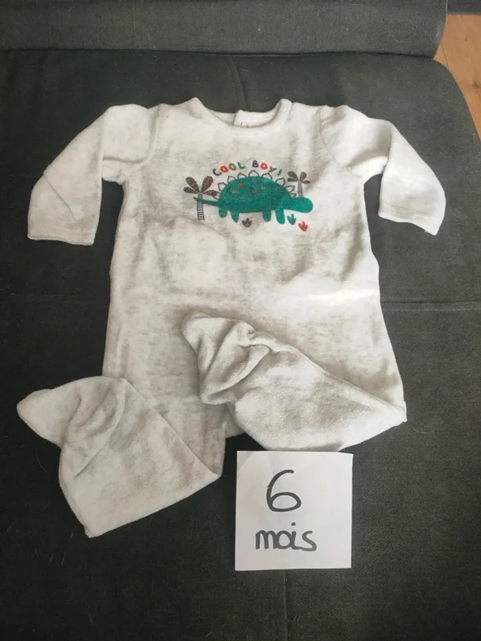 Grenouillère pyjama garçon 6 mois inextenso