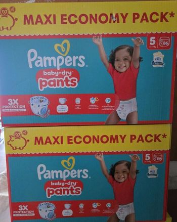 172 couches pampers baby dry pants taille 5
