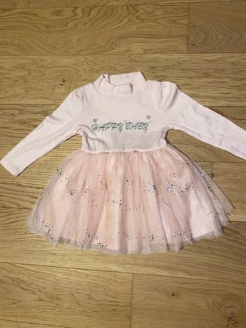 Robe rose col montant « Happy Baby » – 18 mois