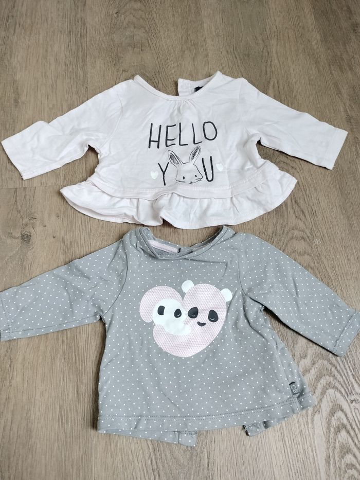 2 t-shirt manche longue