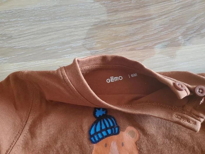 Tee-shirt manches longues gemo 6 mois - photo numéro 4