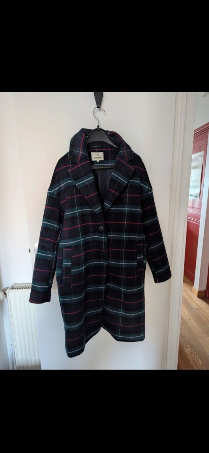 Manteau à carreaux en laine - photo numéro 2