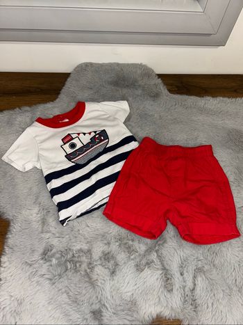 Ensemble short bateaux - 6 mois