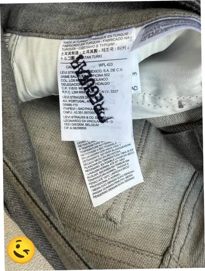 Jeans Levi's demi curve W34 FR44 coupe skinny gris Femme women pan587b - photo numéro 7