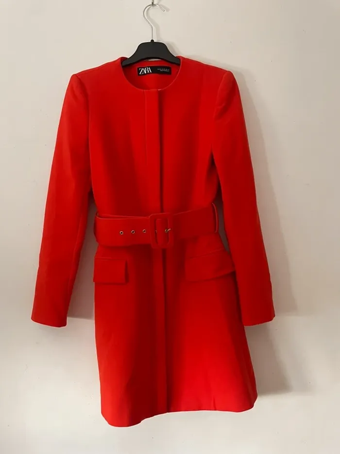 Zara robe veste blazer tailleur ceinturée taille XS - photo numéro 2