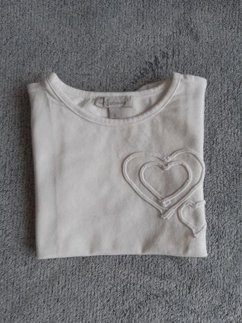 Tee-shirt blanc cœur In Extenso 4 ans