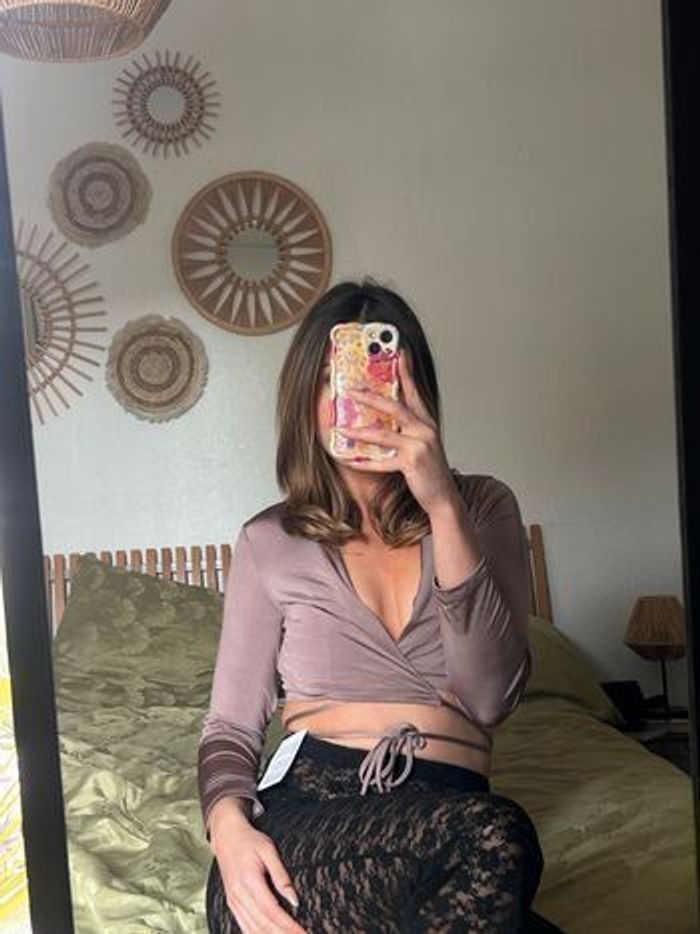 Veste de tailleur en satin croisé Asos taille S - photo numéro 2