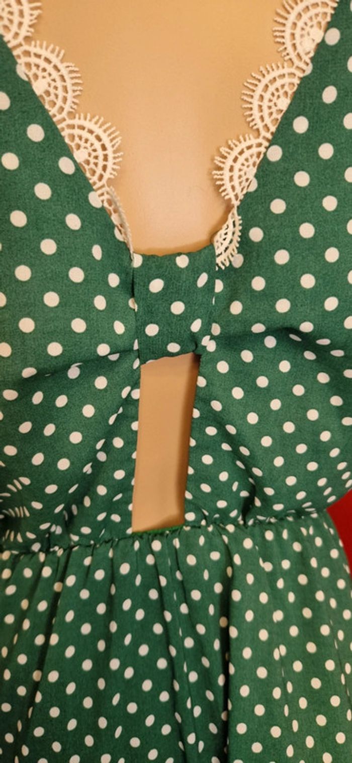 Jolie robe verte à pois blancs It Hippie taille S - photo numéro 2