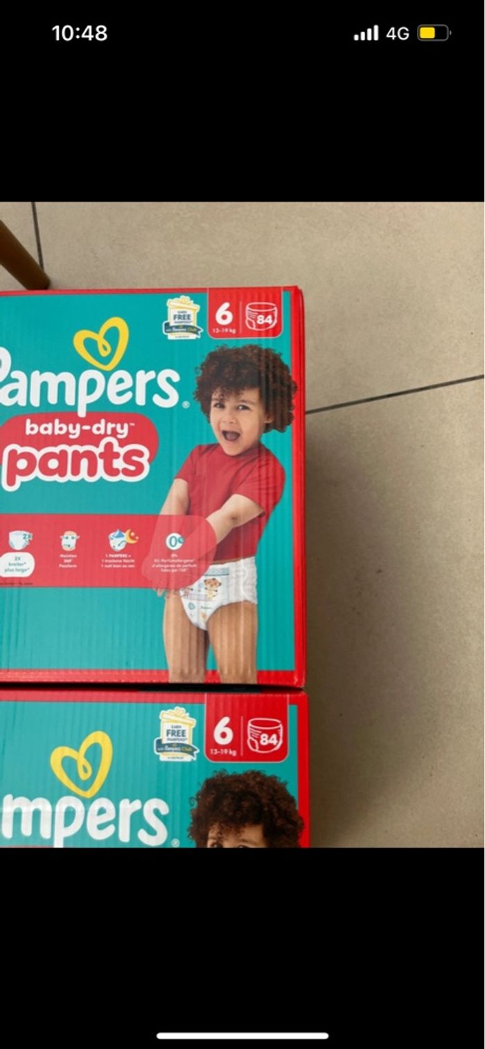 2 cartons couches t6 Pampers neuf - photo numéro 2