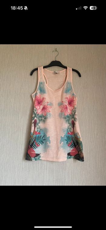 T-shirt rose pale fleurie taille M kiabi
