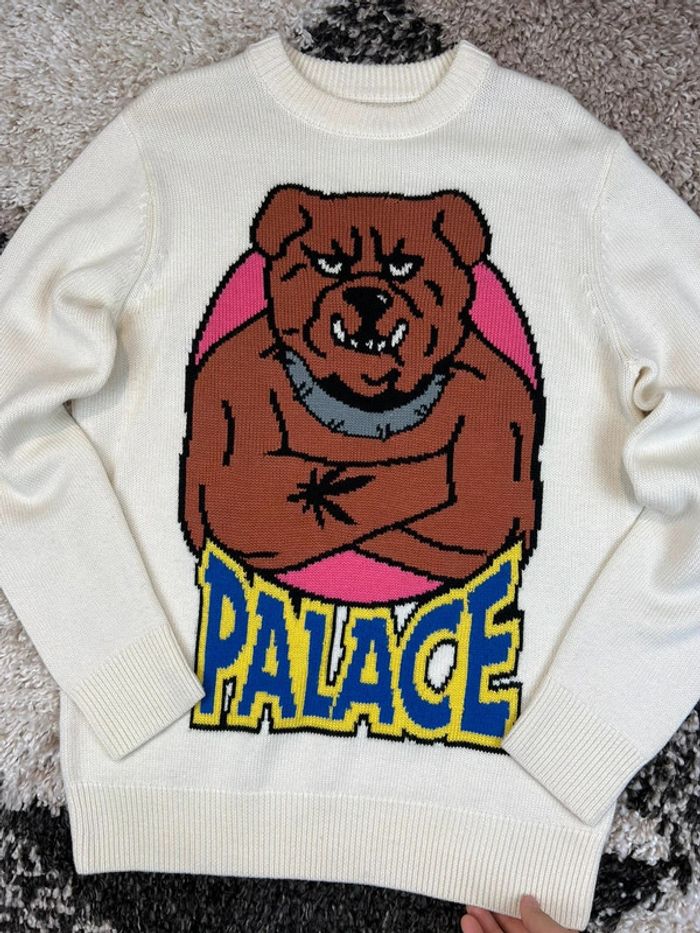 Pull en maille Knit sweat palace bulldog blanc taille S - photo numéro 5