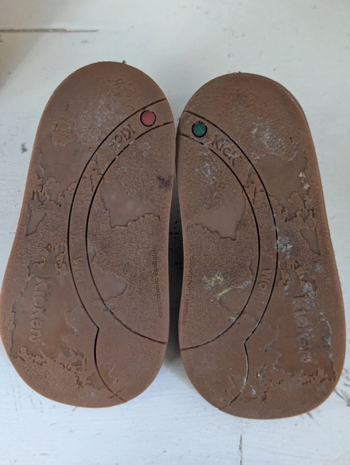 Chaussures montantes en cuir marron Kickers – Taille 25 - photo numéro 7