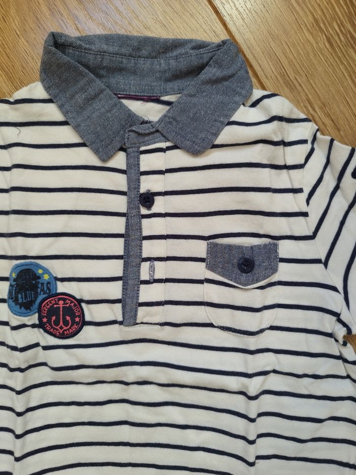 Polo rayé bleu et blanc Sergent Major - 4 ans - photo numéro 2