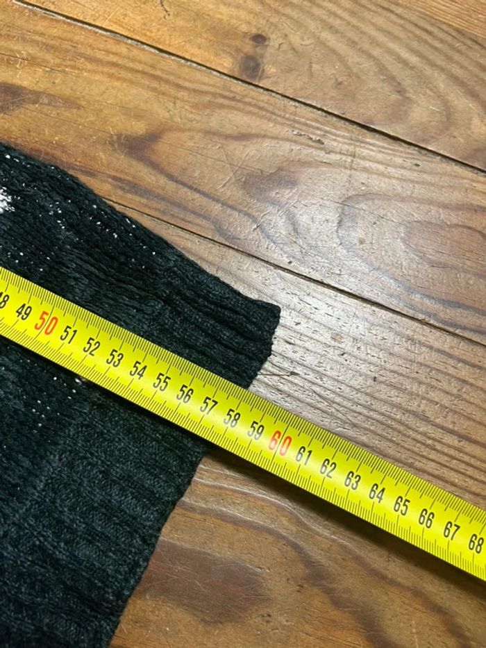 Pull maille vintage motifs noir blanc gris S - photo numéro 10