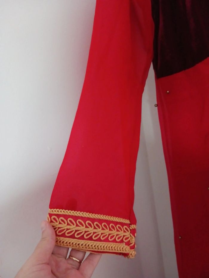 Robe de soirée verte/rouge/bleue avec ceinture T.L - photo numéro 11