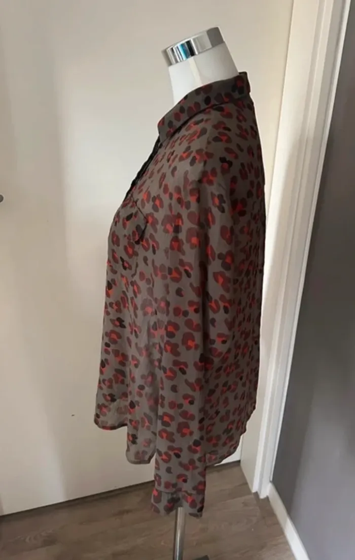 123 chemise voilée, invisible imprimée léopard, femme, taille 36 - photo numéro 4