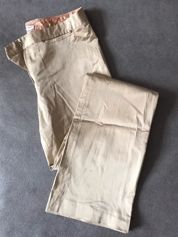 Pantalon crème satiné Patrick Gerard