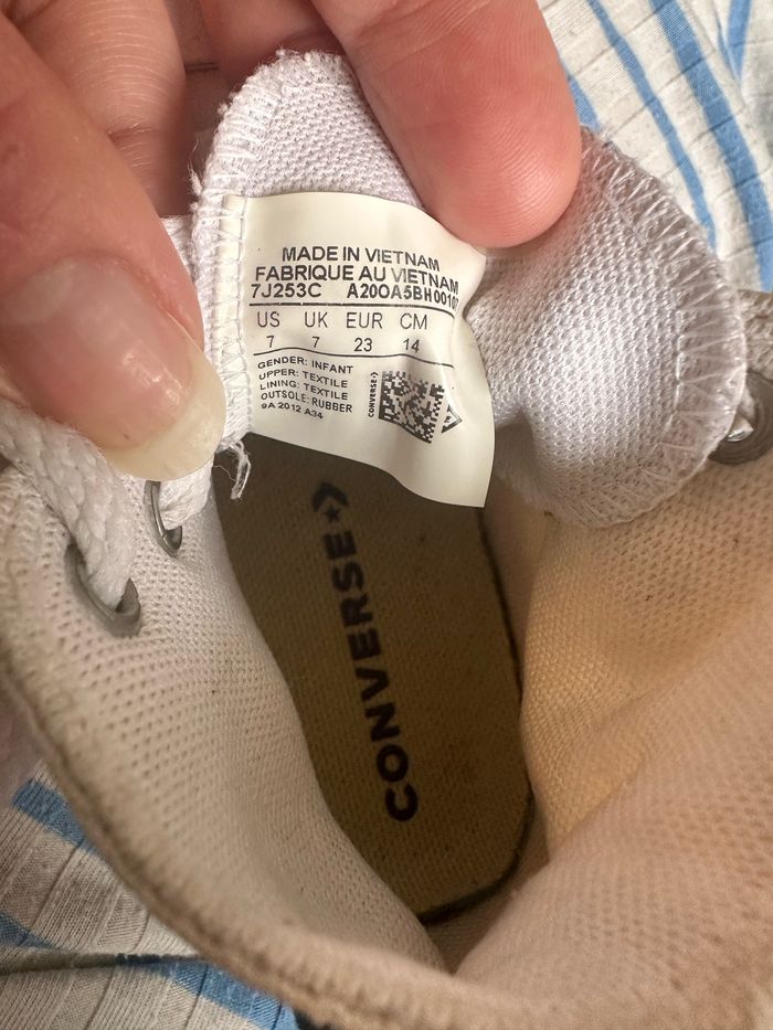 Converse haute blanche taille 23 - photo numéro 7