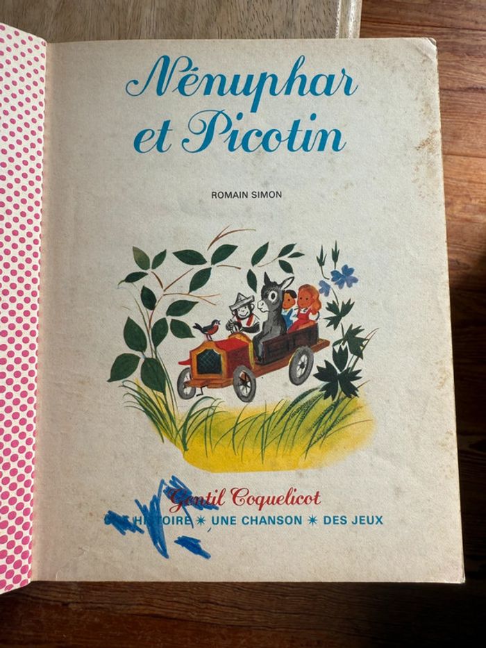 Livre ancien vintage Nénuphar et Picotin âne singe Gentil coquelicot Romain Simon Hachette - photo numéro 3