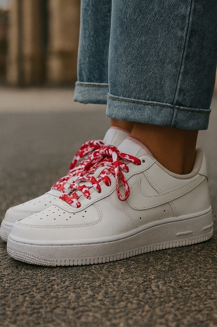 🔴 Lacets sneakers camo rouge – 120 cm streetwear - photo numéro 2