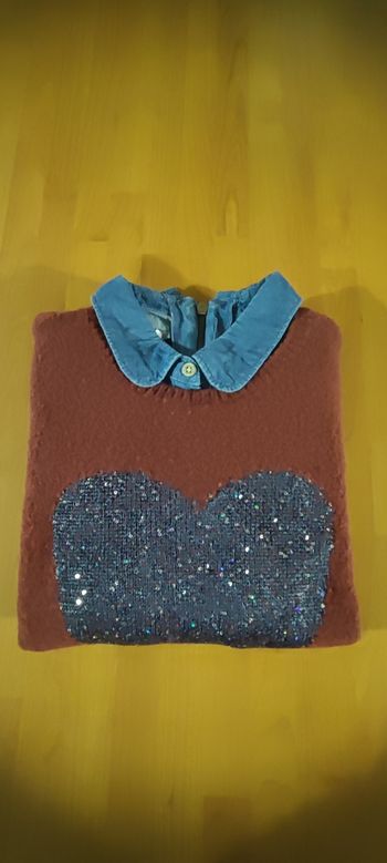 Pull bordeaux manches longues Okaïdi 10 ans