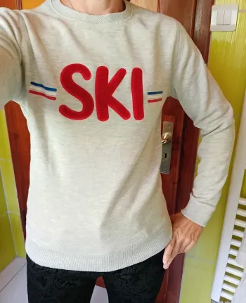 Sweat femme beige Ski Damart