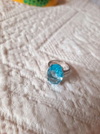 Bague zircon bleu ciel 57