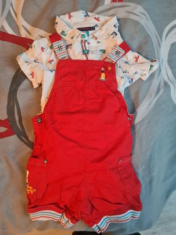 Chemise et salopette short sergent major 2 ans