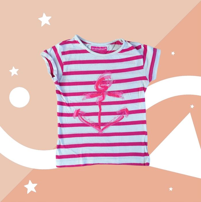 T-shirt rayé rose