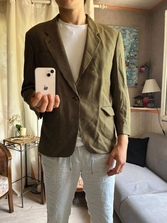 Veste blazer italienne vintage pied de poule chic old money Italie tendance élégant - photo numéro 2