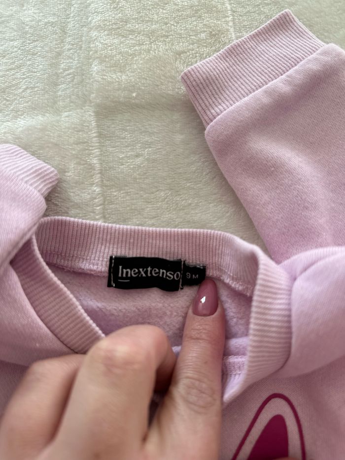 Sweat manches longues lapin lila taille 9 mois In Extenso - photo numéro 4