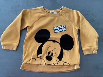 Sweat Mickey jaune moutarde H&M taille 3/4 ans