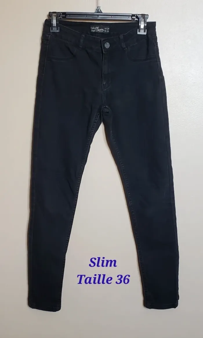 Jean Slim noir Jennyfer taille 36