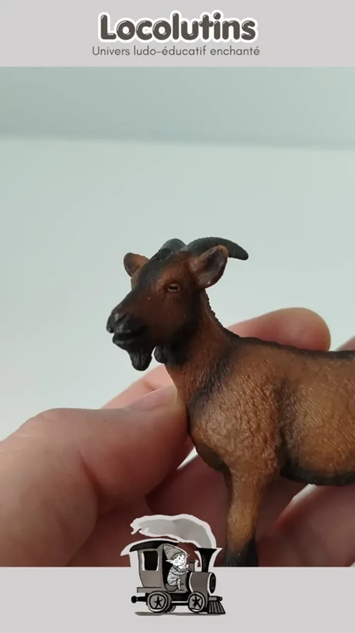 🚂 Figurine ▪ chèvre brune Schleich pleine et solide - photo numéro 6