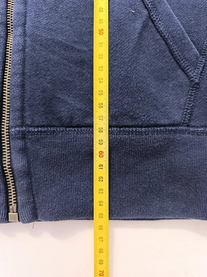 Sweat capuche zippé homme Ralph Lauren taille S bleu marine logo jaune - trou manche - photo numéro 15