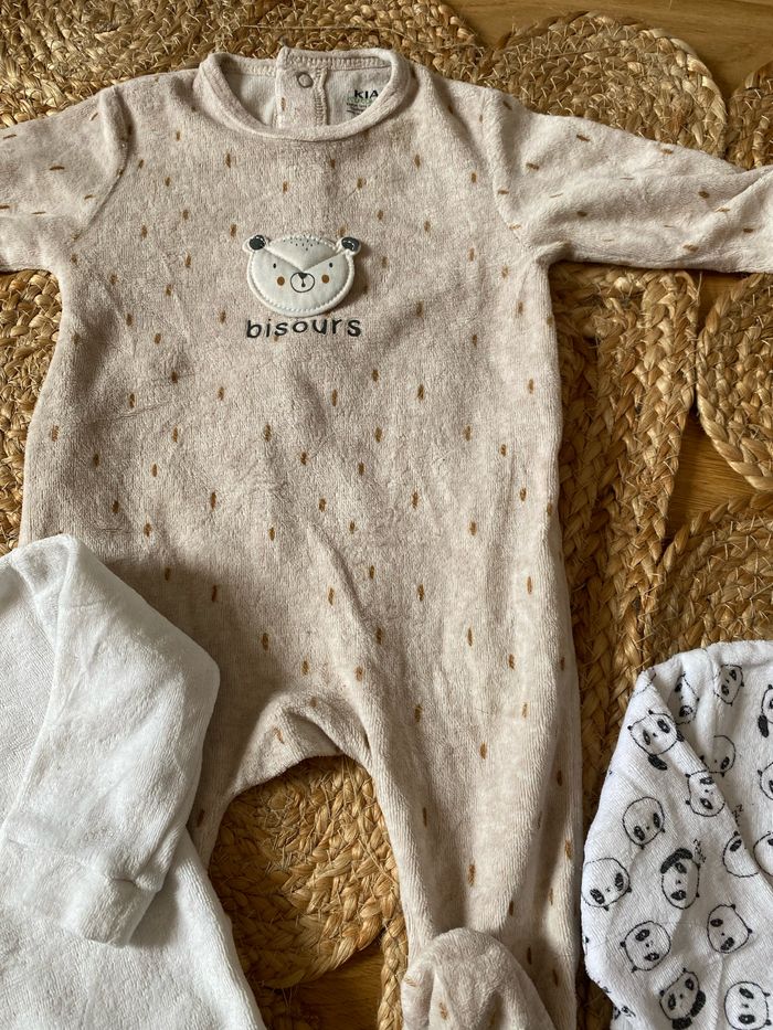 Lot de 3 pyjamas mixtes jacadi nounours - photo numéro 4