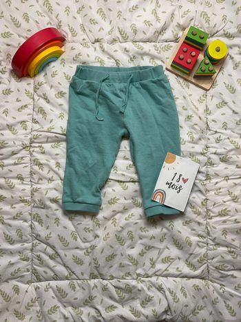 pantalon vert d'eau lien de serrage 18 mois mots d'enfants