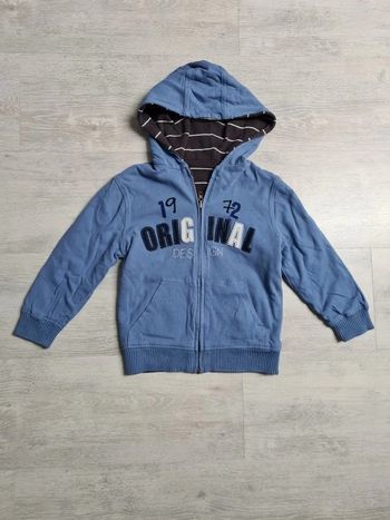 Gilet zippé réversible avec capuche Catimini 6 ans bleu et gris