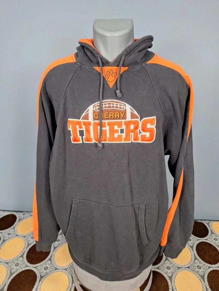 sweat a capuche holloway / Hoodie / homme taille L / noir et orange - brodé / togers cherry (389) - photo numéro 2