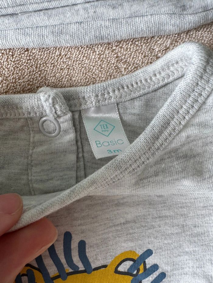 Ensemble pyjama bonnet 1 pièce été • tex baby • taille 3 mois - photo numéro 4