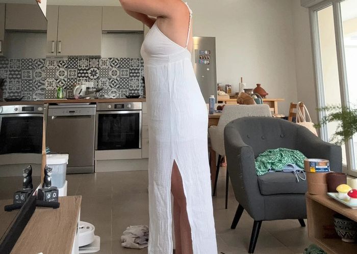 Robe longue blanche gaze de coton Killibi taille S/M - photo numéro 12