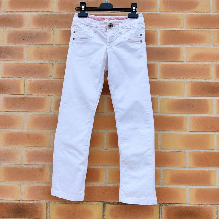 Pantalon blanc coupe droite fille 8 ans Kiabi