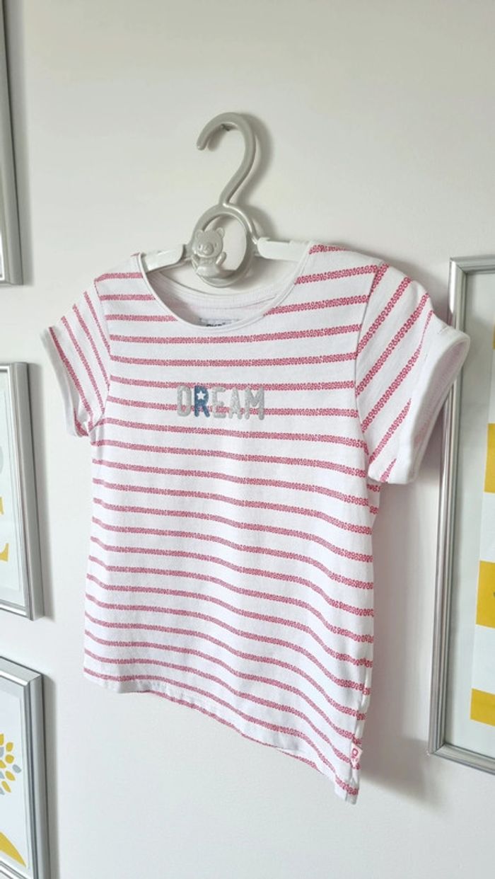 Tshirt okaidi dream rayures taille 4ans comme neuf